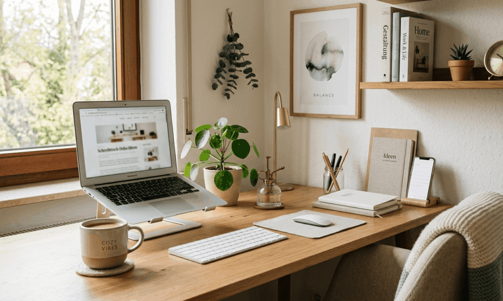 Gemütliches Homeoffice mit Pflanzen