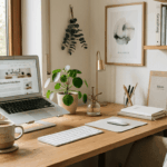 Gemütliches Homeoffice mit Pflanzen