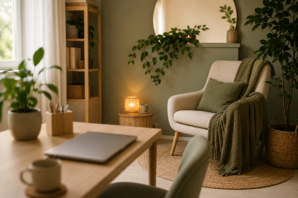 Entspannte Homeoffice Ecke